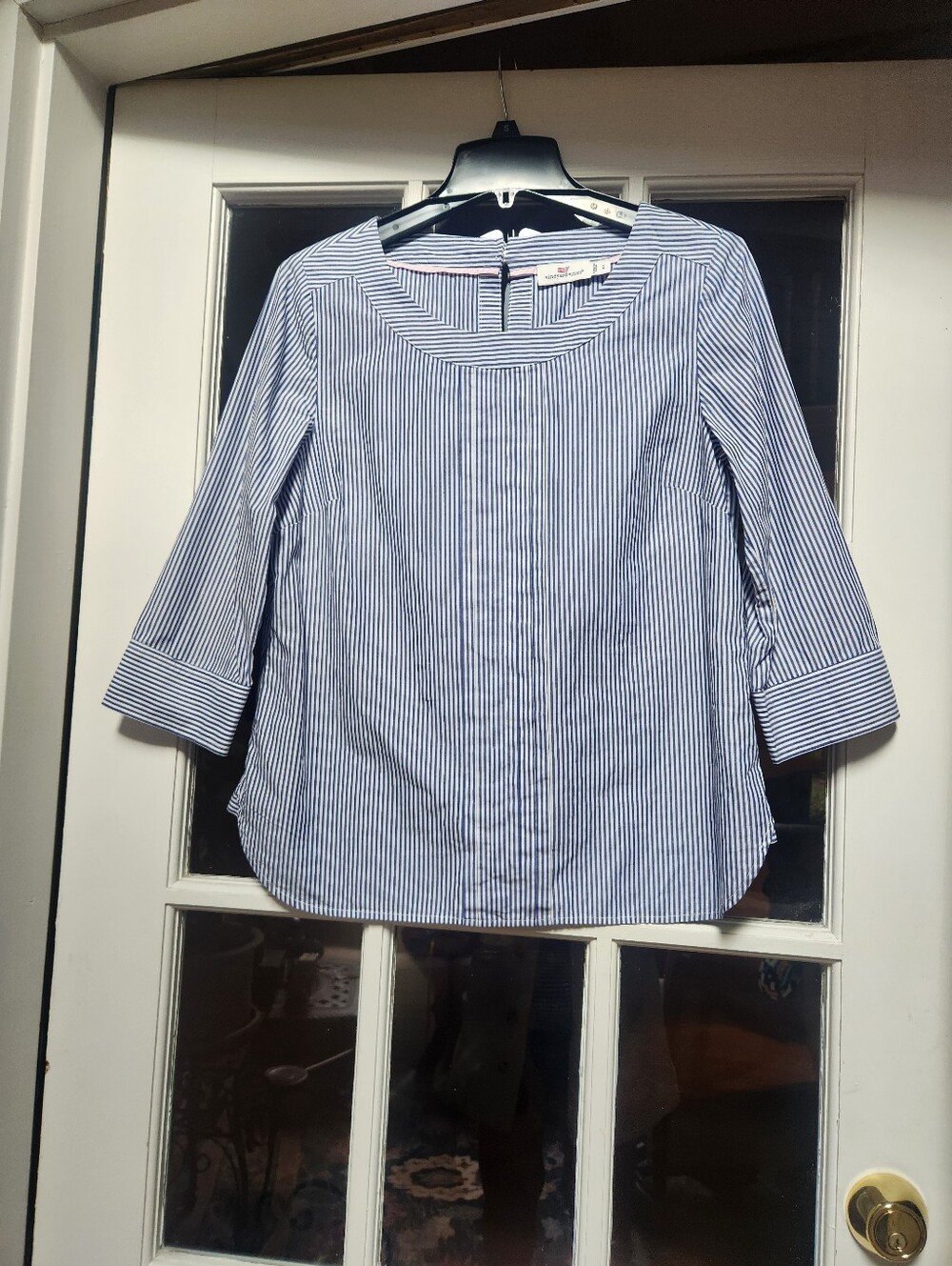 Vineyard Vines Blue/White Stripe 3/4 Sleeve Top; Size 6